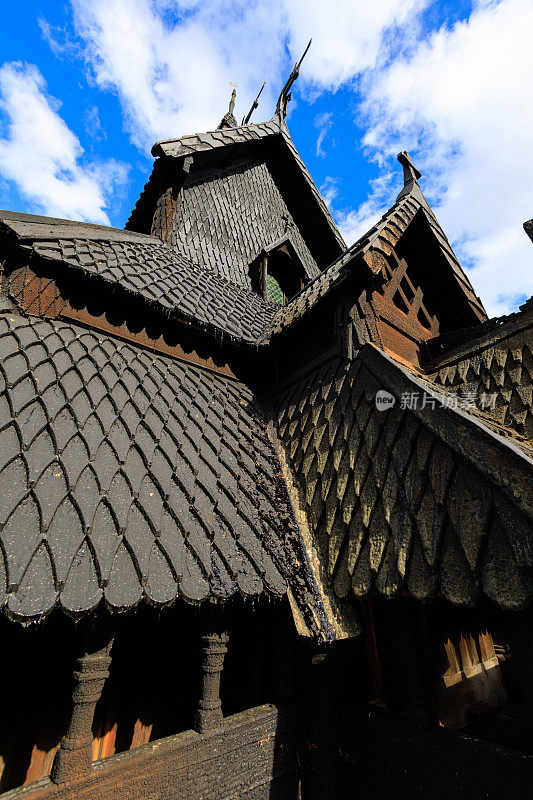 Borgund Stave Church的特写视图